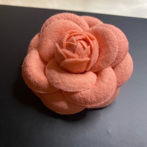 Camellia Flower Brooch Pin New Handmade Light Peach Pink